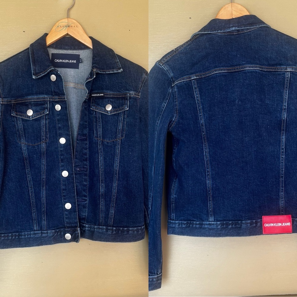 Calvin Klein Jeans Women's Dark Blue Denim Jacket Like New